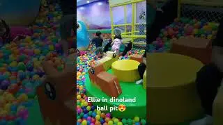 Ellie in dinoland ball pit. ❤️ #ellie #felix #shorts #dinosaur #playground #family #fatherdaughter