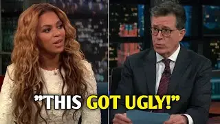 Beyonce CHALLENGES stephen colbert in  live Confrontation