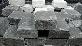 Powdery Black Dyed Grey Blocks Mass Crush | Crispy| Satisfying | ASMR 
