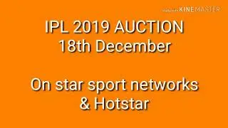 VIVO IPL 2019 Auction Date & team players lists