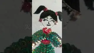 Aariwork flower sequence work girl Design (@Kalpuyuvi Creative)