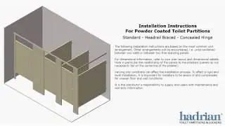 Hadrian Toilet Partition Installation Instructions (Standard Headrail Construction)