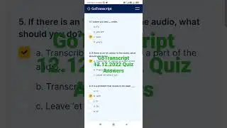 GoTranscript 12.12.2022 Quiz Answers..Test Answers..@GMMGrammy @elegantever7332