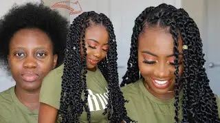 EASY JUMBO PASSION TWIST TUTORIAL | RUBBER BAND METHOD ON 4C NATURAL HAIR | Protective Style How-to
