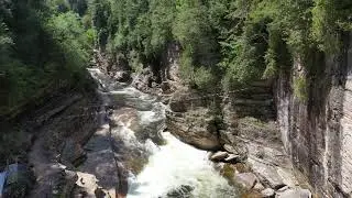 Ausable Chasm - Aerial View (4K)