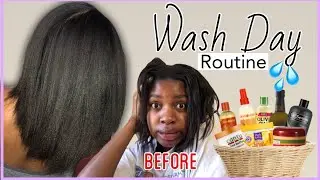 My Full Relaxed Hair Wash Day Routine 2021 💦|| (includes all products am currently using)