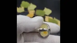 Tetibel Oval Amber Statement Ring in Sterling Silver | Ovaler Bernstein Statement Ring in Silber