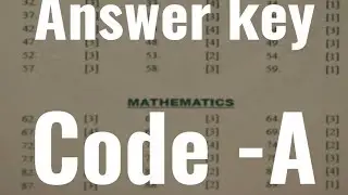 JEE MAIN 2018 OFFICIAL ANSWER KEY CODE - A