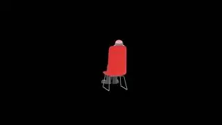 3D Cartoon Male Judge Character Turntable | Happy Sitting Pose on Red Chair