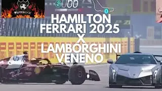 Lewis Hamilton Ferrari 2025 x Lamborghini Veneno at Monza, in Italy 