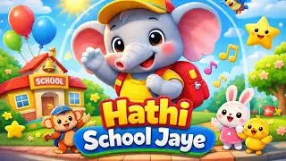 Hathi School Jaye 🐘 | Bacchon Ka Pyara Cartoon Gana | Kids Hindi Rhymes