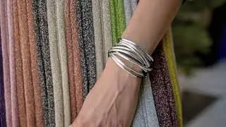 5-Star Review | Lizzy James Lizzy Classic Blue Leather Wrap Bracelet with Silver Crescents 💙