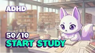 Pomodoro Technique 4 x 50 min | Study Timer 4 h | Library Ambience | ADHD Focus 📚
