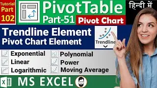 MS-EXCEL-102-Trendline Element in Pivot Chart | Types of Trendline | Moving Average for Stock Chart