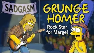 Simpsons Funny Moments | Homer Becomes A Grunge Rock Star For Marge