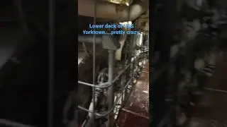 Lower deck of USS YORKTOWN #military #navy #engineering #mechanical #amazing #design #diesel #sea