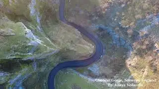 Driving Through Stone: Aerial View of Cheddar Gorge Road
