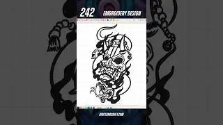 oni mask and snake embroidery design file #embroidery #machineembroiderydesign #animeembroidery