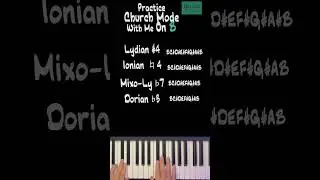 7 Church modes(scales) on B, Practice with me (Goofy Loopy Piano Chord)