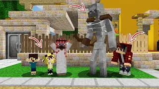 ماين كرافت لكن تحولت وحش سكلتون عملاق وسويت مقلب 😨 افلام ماين كرافت