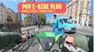 Paris E bike POV part 1 the road to Eiffel tower