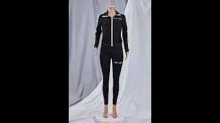 Autumn plus size six colors &ldquo;Lucky Label&rdquo; letter embroidered spliced stretch zip-up casual DA000965
