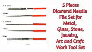 5 Pieces Diamond Needle File Set for Metal, Glass, Stone, Jewelry, Art and Craft Work Tool Set