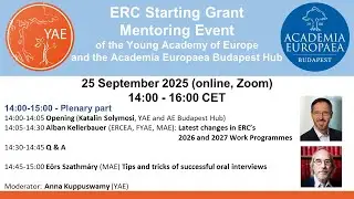 ERC Starting Grant Mentoring Event 2025 - Focus on the Oral Interview Process - Plenary Part