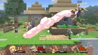 Modded Smash Bros Ultimate - Peach (P1) vs Fox (CPU) vs Captian Falcon (CPU) + Daisy loses