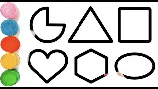 Cute shapes Drawing, Painting and Colouring for Kids and Toddlers_ Kids Art#shapesdrawing