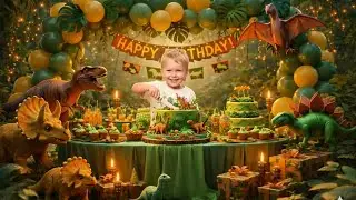Happy Birthday song 🎵 Happy Birthday Dinosaur 🦖 theme  Dinosaur Theme Birthday song