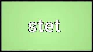 Stet Meaning