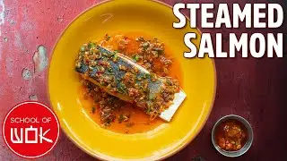 Simple Chilli Bean, Garlic and Ginger Oil Steamed Salmon Recipe!