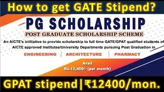 How to get GATE/GPAT stipend  ₹12,400 per month? (Tamil) | AICTE | PG Scholarship
