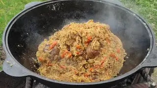 Плов с бараниной в казане