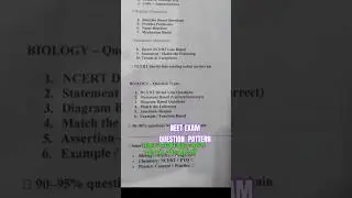 Neet exam Questions Pattern