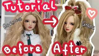 TUTORIAL - How to style a GYARU wig for BJD