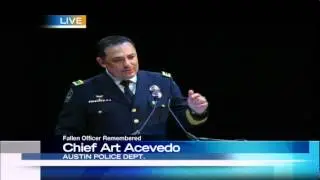 Austin Police Chief Art Acevedo Speaks At Fallen Officer Jaime Padron's Memorial