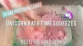 🦄Fizzy pretty bath products🦄 ASMR Sponge Squeezing