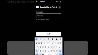 Crypto Slang. Part 3 Blum Code | Blum Code Crypto Slang. Part 3 | Blum Youtube Video Code