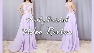 Evening Dresses | Long A-line Chiffon Tulle Open Back Formal Prom Dress - MillyBridal Video Review