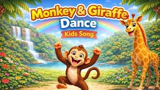Monkey & Giraffe Dance | Kids Song 🎵 Oliver & Mia 🌟#kidsmusic #usa 