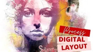 Artistic Digital Scrapbooking Layout with Photoshop Tutorial + Freebie