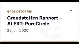 Grondstoffen Rapport &ndash; ALERT: PureCircle