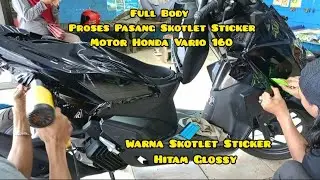 Warna Hitam Glossy * Full Body Pasang Skotlet / Sticker Motor Honda Vario 160 @Nono.Variasi.97