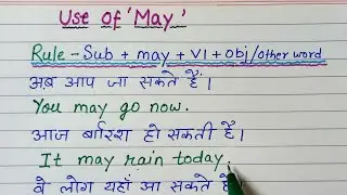 Learn use of May | May ka prayog | Modal verb May | translation / hindi to english #may #can
