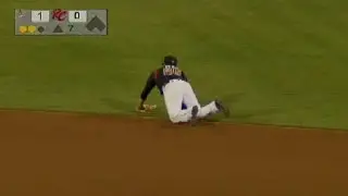 River Cats' Pena makes a diving grab