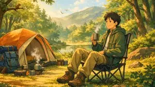 Solo Forest Camping in Studio Ghibli Style 🌲☕ | Relaxing Anime Nature Journey