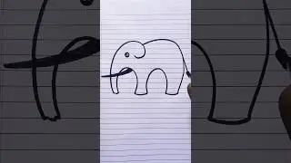 Easy Elephant Drawing #drawing #shorts #youtubeshorts #viralvideo