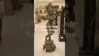 Superfine Lord Krishna Brass Sculpture with Swaying Necklace of Flowers